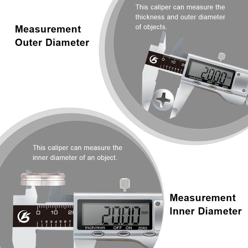 Digital Vernier Caliper 6 Inch 150mm Stainless Steel Electronic Metal Caliper Micrometer Depth Measuring Tools