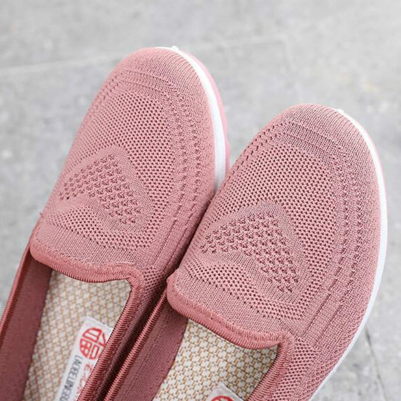 Mothers shoes, fabric loafers for women, casual sneakers for spring and summer, flat heels, breathable flat shoes