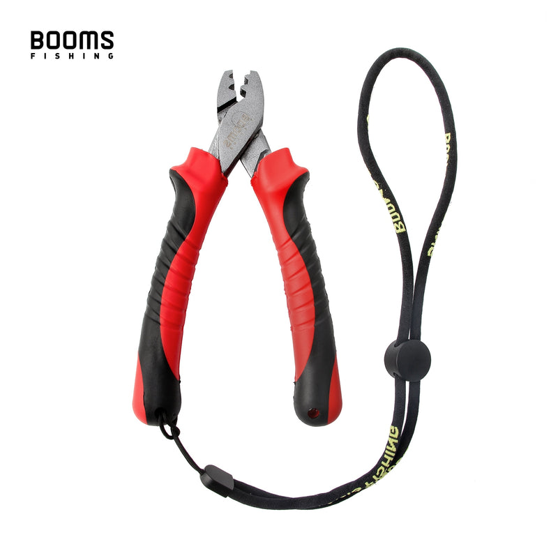 Booms Fishing CP2 Fishing Crimp Pliers for Single Barrel Socket Tools Portable Lightweight non-slip handle with Lanyard