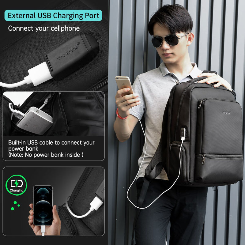 Lifetime Warranty Nylon Backpack Anti theft 22L Men 15.6 inch Laptop Backpack Bag USB Charging Travel Male Mochila Schoolbags