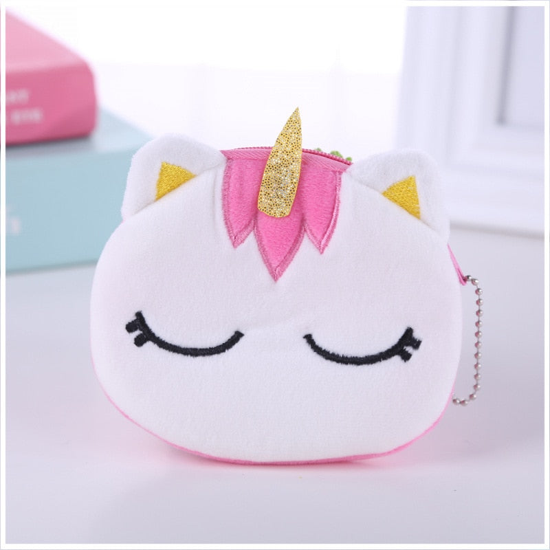 FUDEAM Soft Plush Panda Dog Rabbit Monkey Cartoon Women Coin Purse Mini Cute Zipper Girls Coin Wallet USB Cable Bag Key Wallets