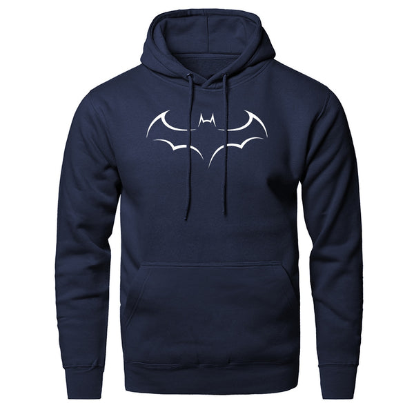 men Bat print solid color fleece plus thick sweatshirts hooded hoodies new style trend print 2020 spring autumn casual clothes