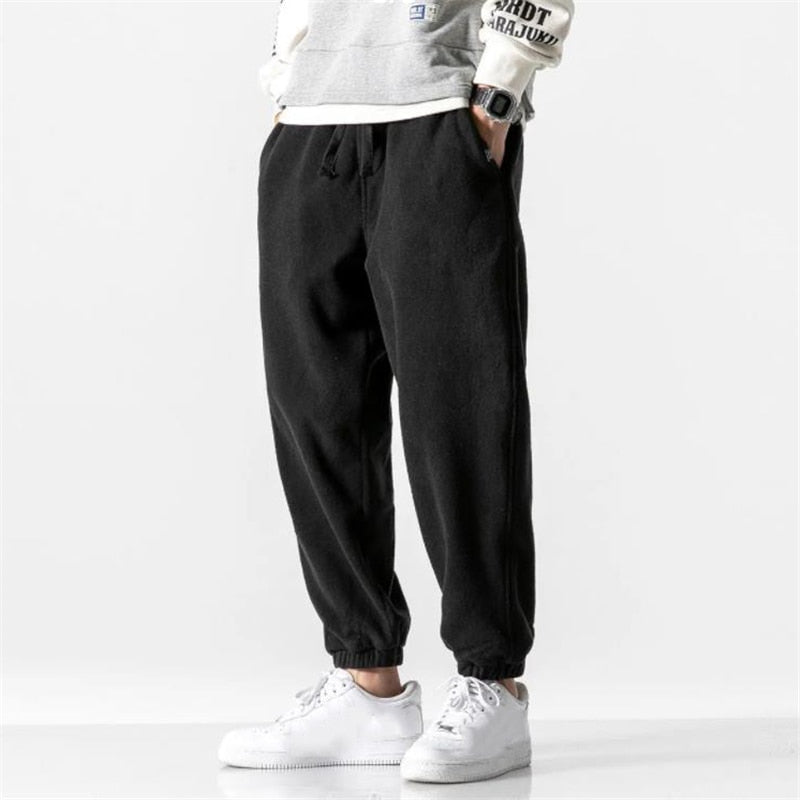 New Loose Jogging Pants Men 2020 New Fashion Fleece Autumn Winter Warm Sweatpants Male Outdoor Straight Trousers Pantalon Hommes