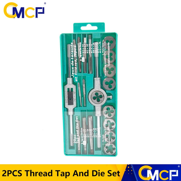 Tap And Die Set 8/20/40pcs Tap Wrench Threading Tools Metric/Imperial Hand Tapping Tools For Metalworking Screw Thread Tap Die