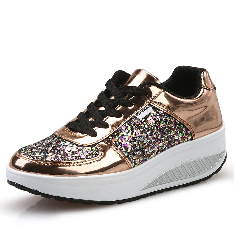 2020 Fashion Women Sneakers Shoes Fashion High Top Bling Women Vulcanized Shoes Platform Causal Women Shoes Sneakers Spring