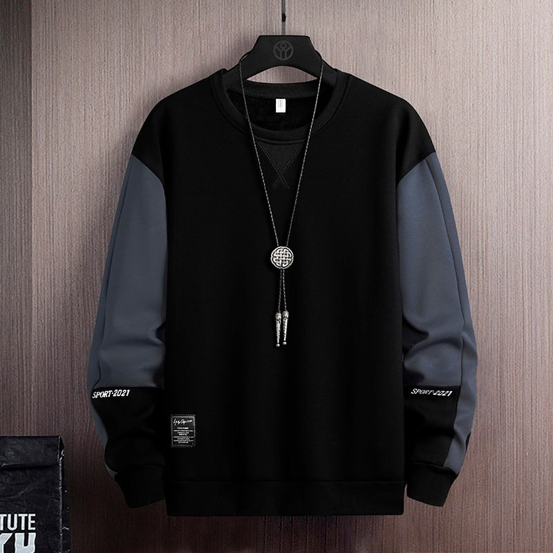 2023 Solid Color Black White Patchwork Sweatshirt Men&#39;S Hoodies Spring Autumn Hoody Casual Streetwear Clothes