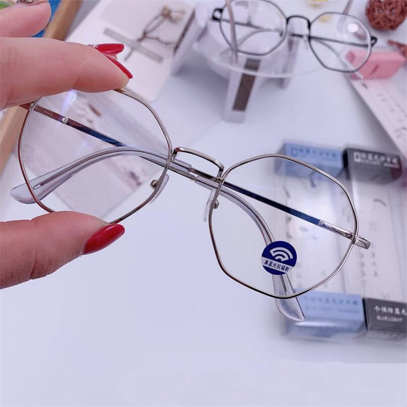 Men Vintage Anti Blue light Minus Glasses Frame With Degree Round Women Myopia Lens Nearsighted Glasses 0 -1.0 -1.5 -2.0 To -6.0