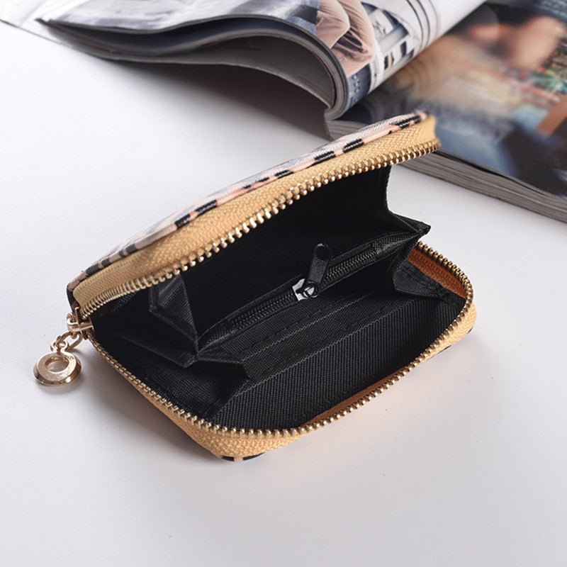 Women Short Wallets New Vintage Fashion Leopard Prints Coin Purse For Girls Clutch Bag PU Ladies Card Holder Clutch  Bag