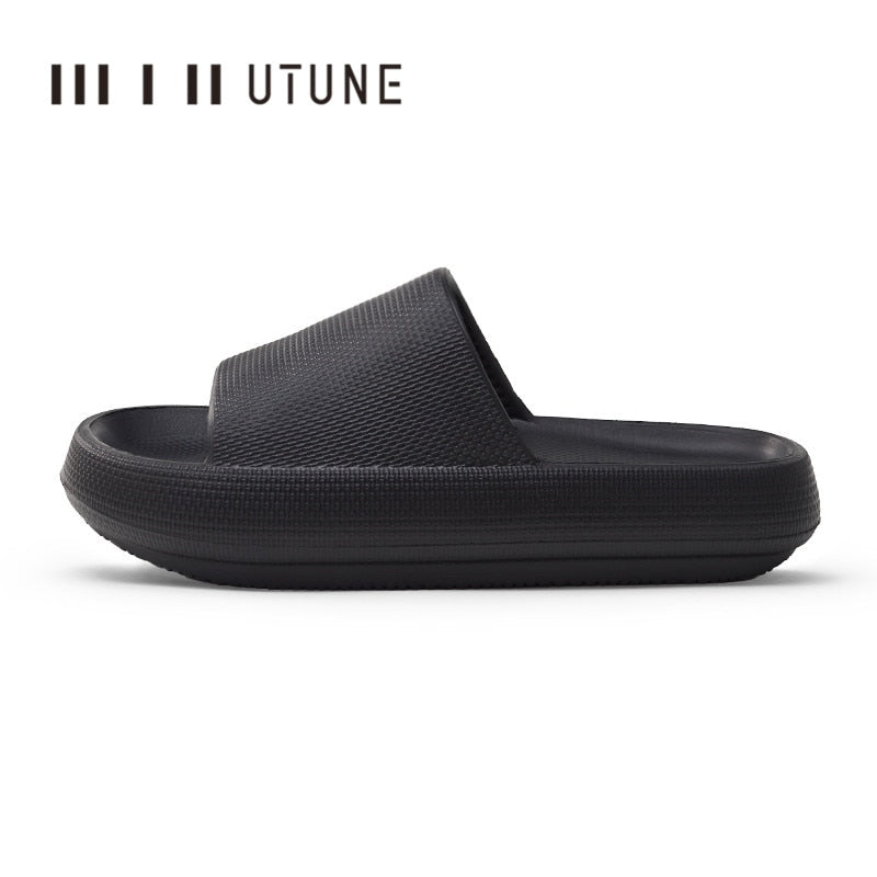 UTUNE Large Size Sippers Men Platform Shoes EVA Soft Indoor Slides For Men Anti-slip Summer Sandals Women Bathroom Shoes Shower