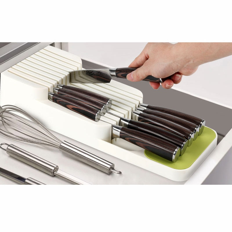 Kitchen Cutlery Storage Tray Kitchen Knife holder Organizer Kitchen Container Spoon Fork Storage Separation Knife Block Holder