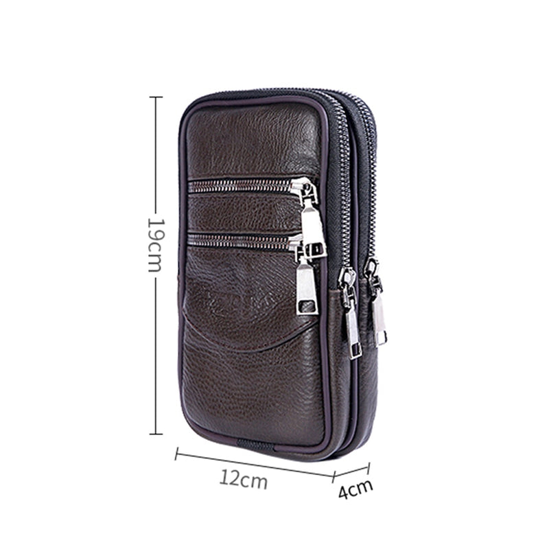 Fashion Men Multi-function PU Leather Fanny Waist Bag Casual Mobile Phone Purse Pocket Male Outdoor Travel Sports Belt Bum Pouch