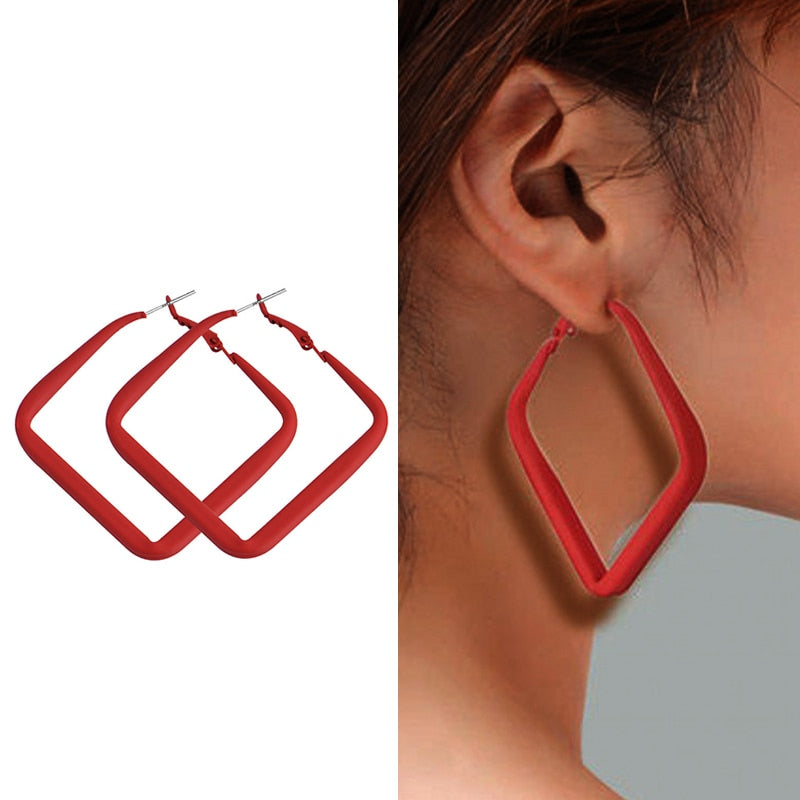 Geometric Metal Earrings for Women Jewelry Gift Irregular Circle Square Earrings Femme Cold Fashion Korean Women&