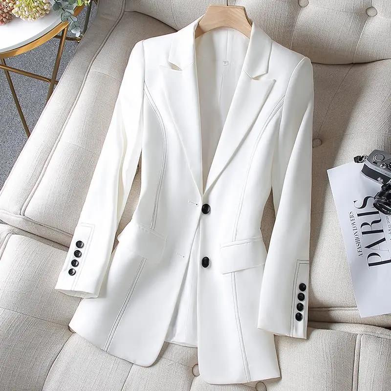 Casaco Feminino Chic Suit Jacket Women 2022 New Spring Autumn Black Blazer Vintage Outerwear Tops Fashion Loose Coat Female 4XL