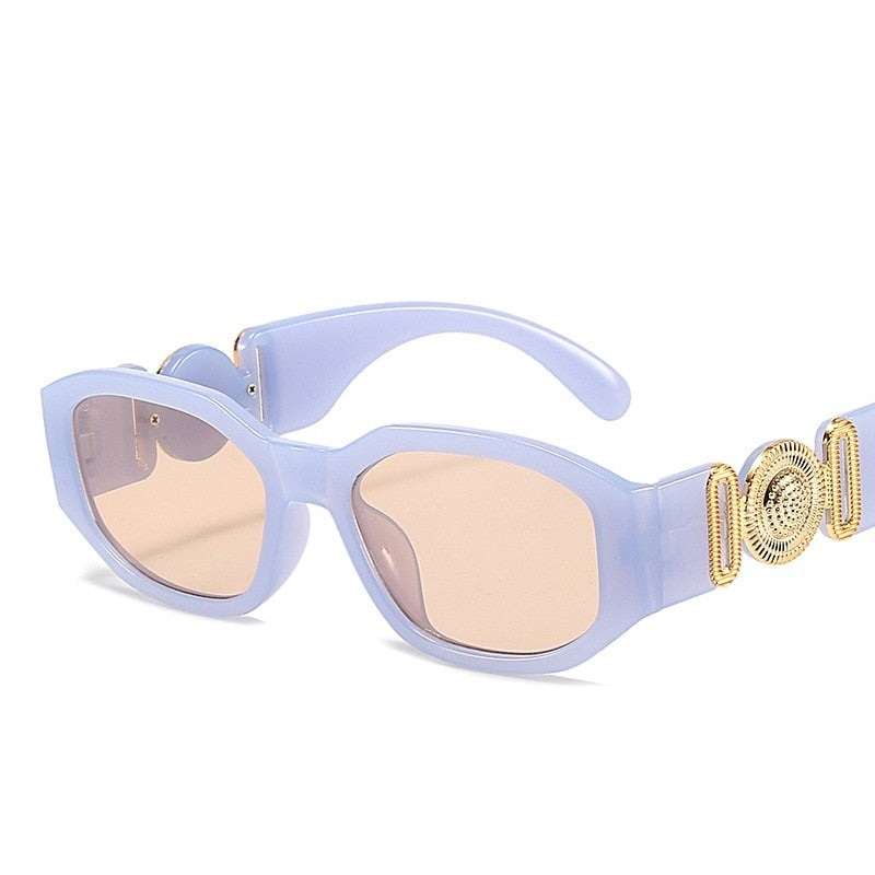 Fashion Brand Design Vintage Small Rectangle Sunglasses Women Men Retro Cutting Lens Gradient Square Sun Glasses Female UV400