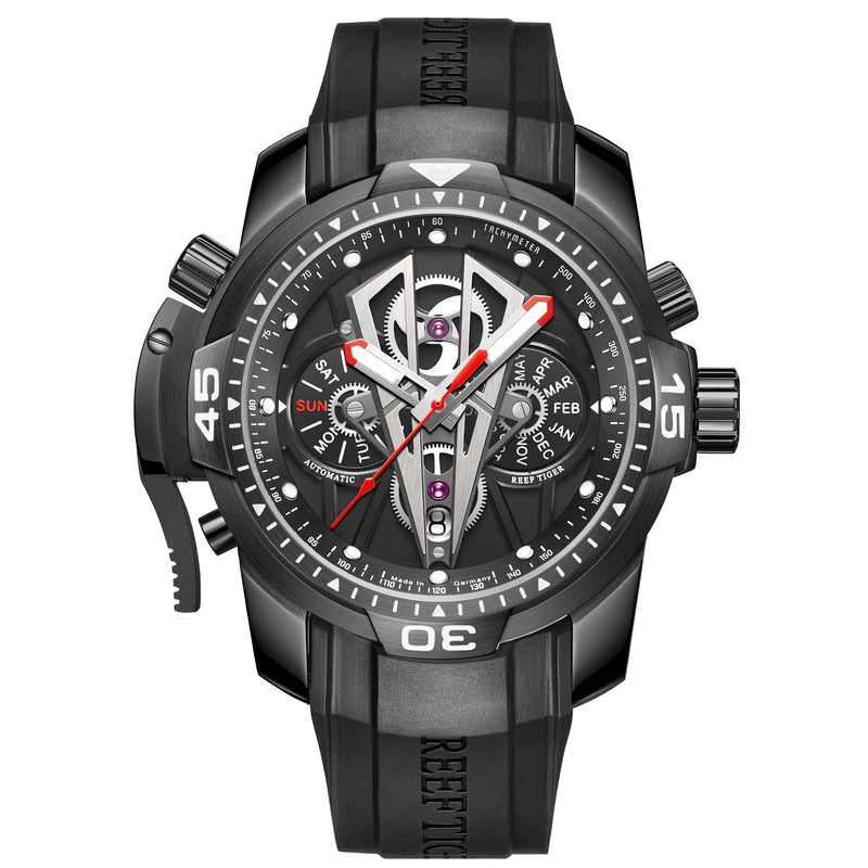 Reef Tiger/RT Fashion Automatic Mechanical Luxury Brand Rose Gold Watch Men Sapphire Waterproof Men&