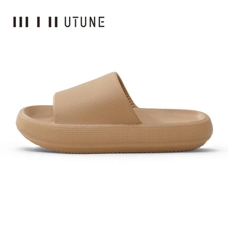 UTUNE Large Size Sippers Men Platform Shoes EVA Soft Indoor Slides For Men Anti-slip Summer Sandals Women Bathroom Shoes Shower