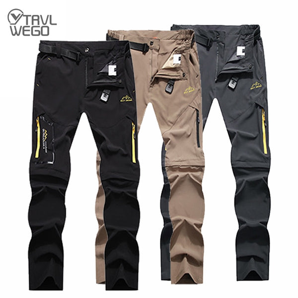 TRVLWEGO Men&#39;s Camping Hiking Pants Trekking High Stretch Summer Thin Waterproof Quick Dry UV-Proof Outdoor Travel Trousers