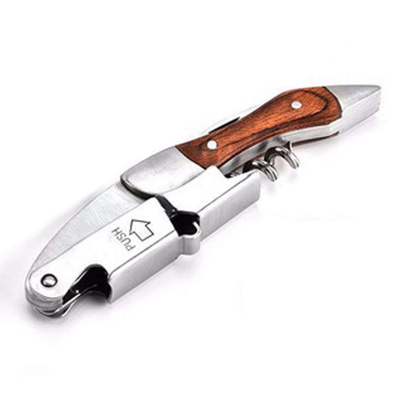 Professional Red Wine Opener Wood Handle Multifunction Portable Screw Beer Wine Corkscrew Kitchen Tools Wine Beer Bottle Opener