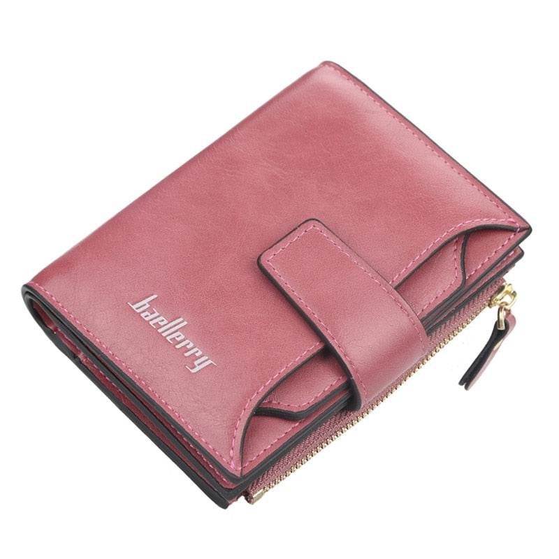 2022 Fashion Small Wallet Women Purse Simple Short Soft Pu Leather Ladies Wallet Card Holder Tassel Patchwork Tri-fold Wallet