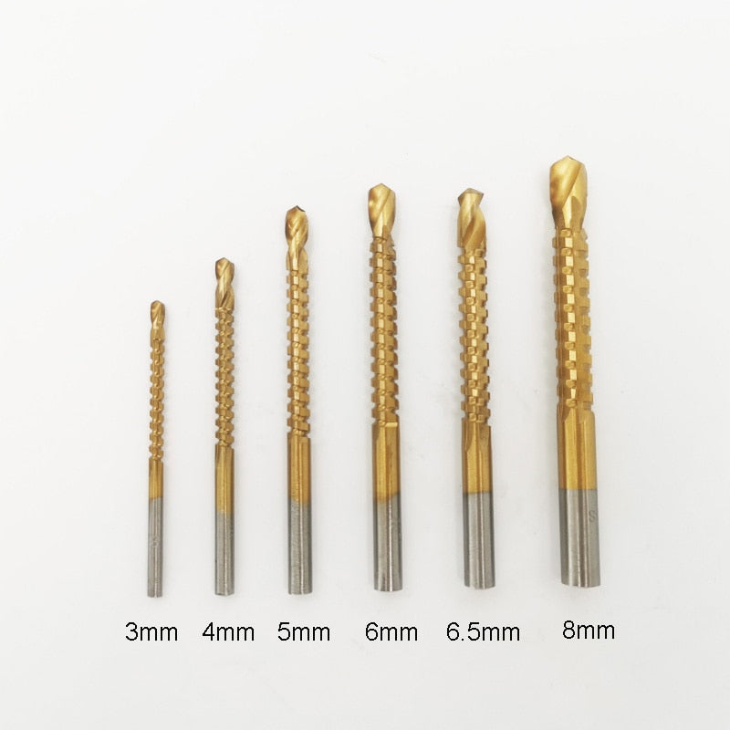 Drill Bit Set 6pcs/bag High Speed Stee Woodworking Tools Wood Punching Slotting Sets Of Hand Tools Multi Function Metal Drills