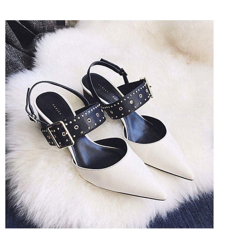 Summer New Womens Shoes Pointed Thick High Heel Womens Sandals Ladies Shoes  Zapatos De Mujer High-heel Luxury Women Shoes