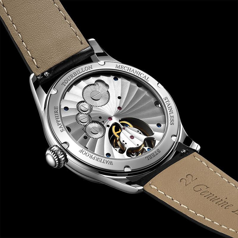 Aesop Manual Tourbillon Mechanical Watch For Men Sapphire Flying Movement Steel Mens Watch Luxury Waterproof orologio uomo 7025