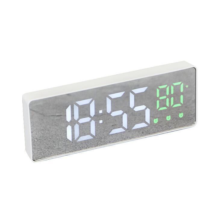 LED Digital Alarm Clock Snooze Temperature Date Display USB Desktop Strip Mirror LED Clocks for Living Room Decoration