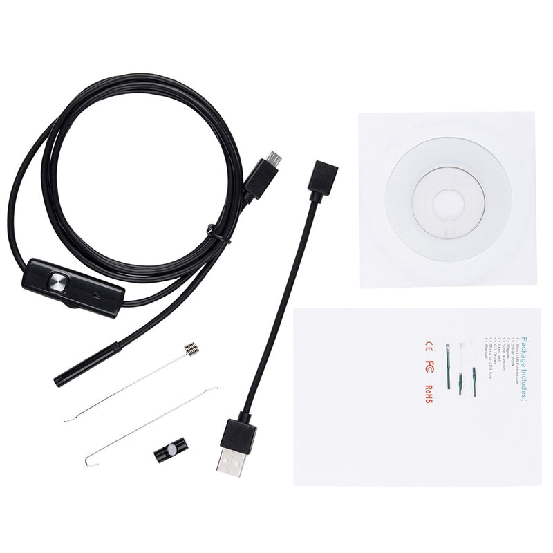 7.0/5.5 MM IP67 Waterproof Endoscope Camera 6 LEDs Adjustable USB Android Flexible Inspection Borescope Cameras for Phone PC