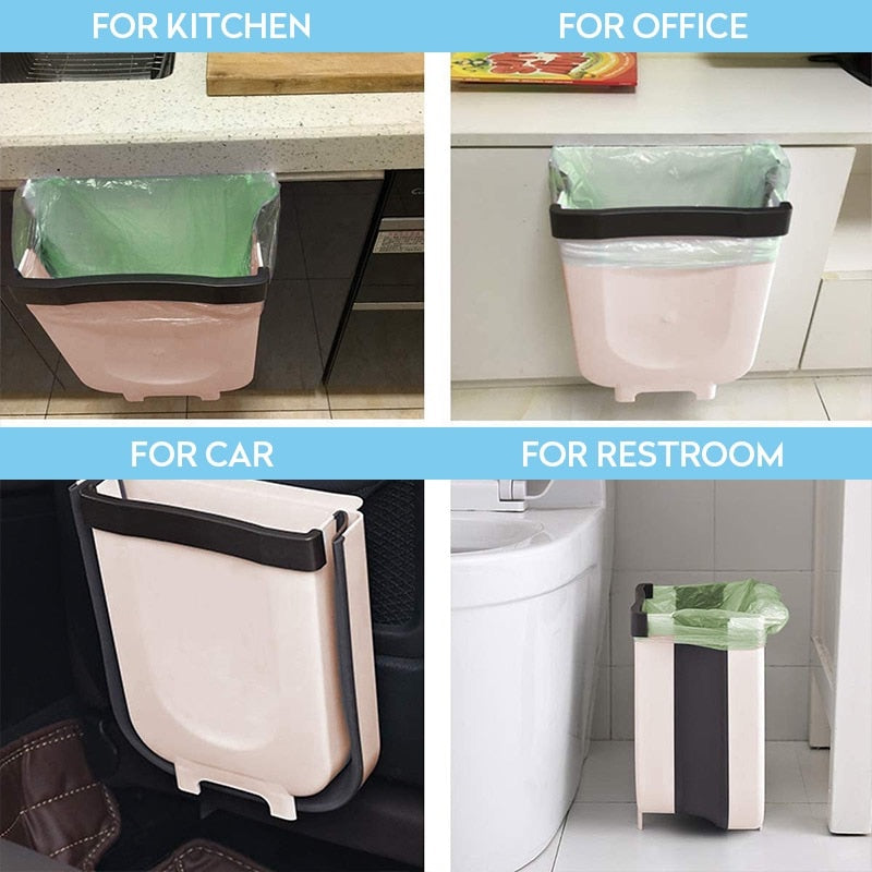 Kitchen Trash Bin Adjustable Width and Angle Folding Trash  Recycle Car Kitchen Dustbin  Rubbish Bin  Kitchen Trash Can cocina