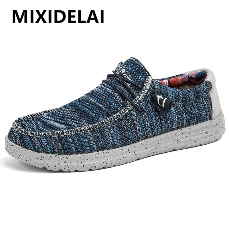 Brand Men Casual Shoes Fashion Denim Canvas Shoes Breathable Men Walking Flat Shoes Outdoor Large Size Light Men&