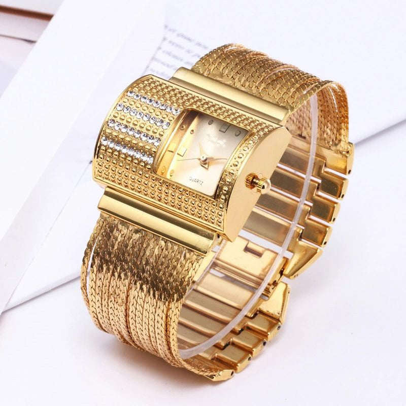 Creativity 2022 Fashion Luxury Ladies Wrist Watches Top Brand Gold Steel Strap Waterproof Women&