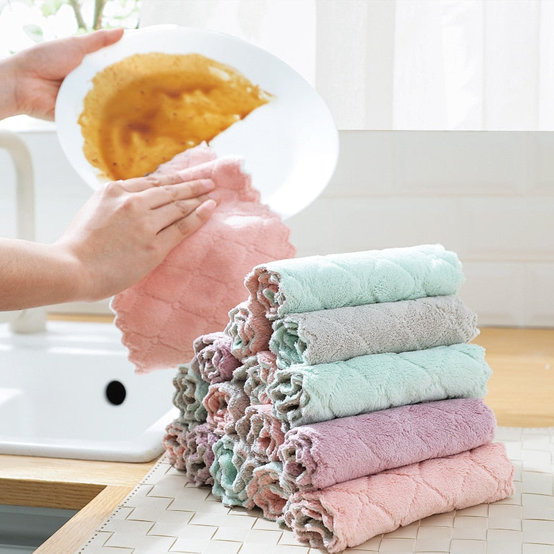 30/50pcs Rag Cleaning Cloth For Washing Dishs Kitchen Supplies Kitchen Double Side Absorbent Dishcloth Special Soft Kitchen Tool