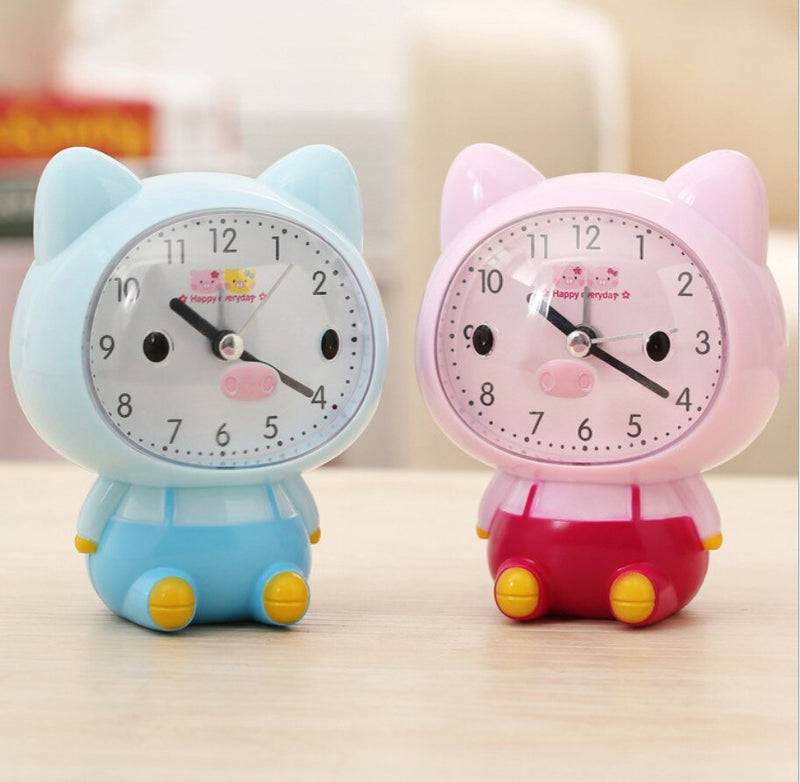 Children Alarm Clock Cartoon Bear Frog Cat Silent Clocks Watch Time Stand Cat Clocks Home Decoration Mute Electronic Desk Clock