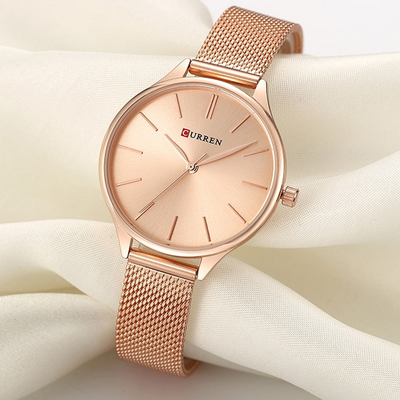 CURREN Simple Watches Hot Sale Wristwatches Women brand Fashion Dress Ladies Bracelet Watch Rose Gold Clock Gifts