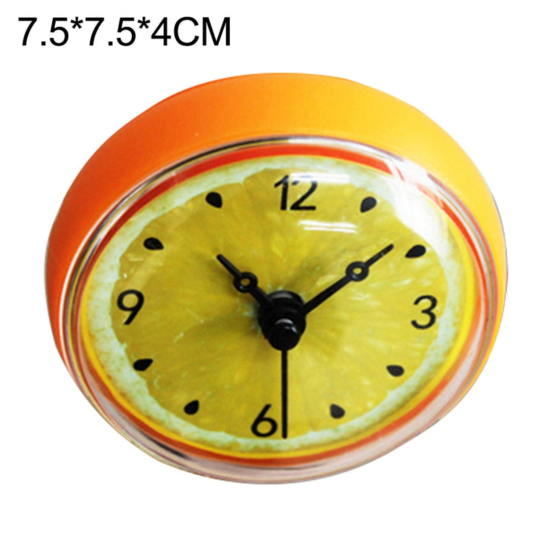 Bathroom Kitchen Waterproof Fruits Lemon Suction Cup Refrigerator Wall Clock