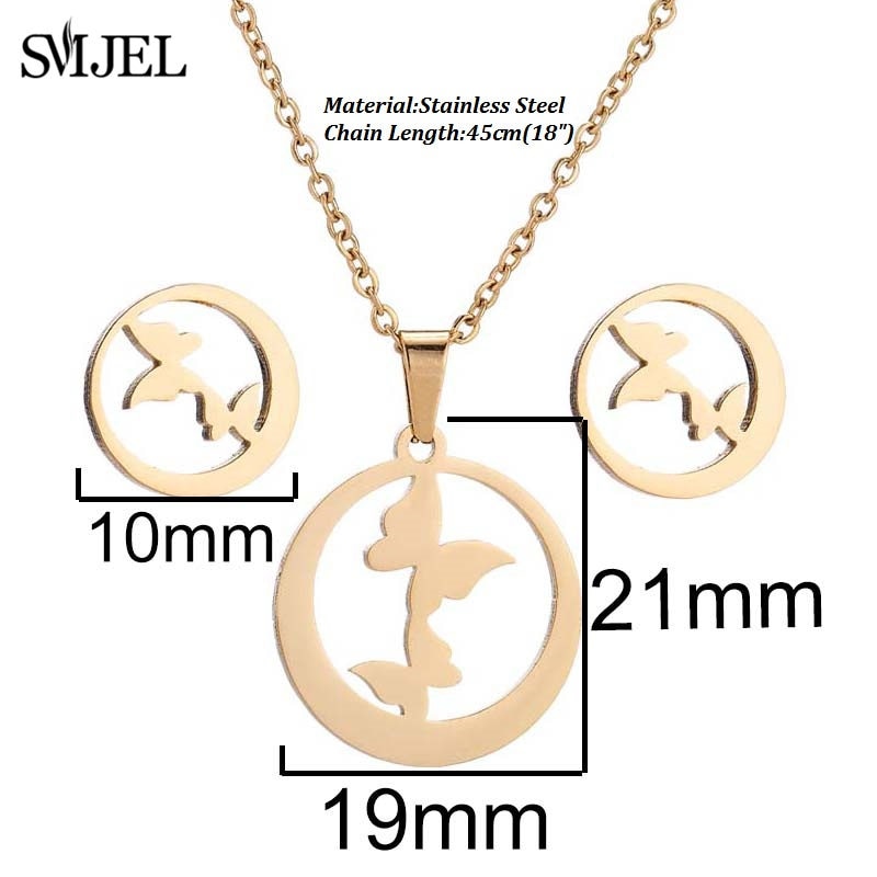 SMJEL Stainless Steel Necklaces for Women Jewelry Mini Animal Rabbit Necklace Heart Beat Dog Paw Print Collier Femme Wholesale