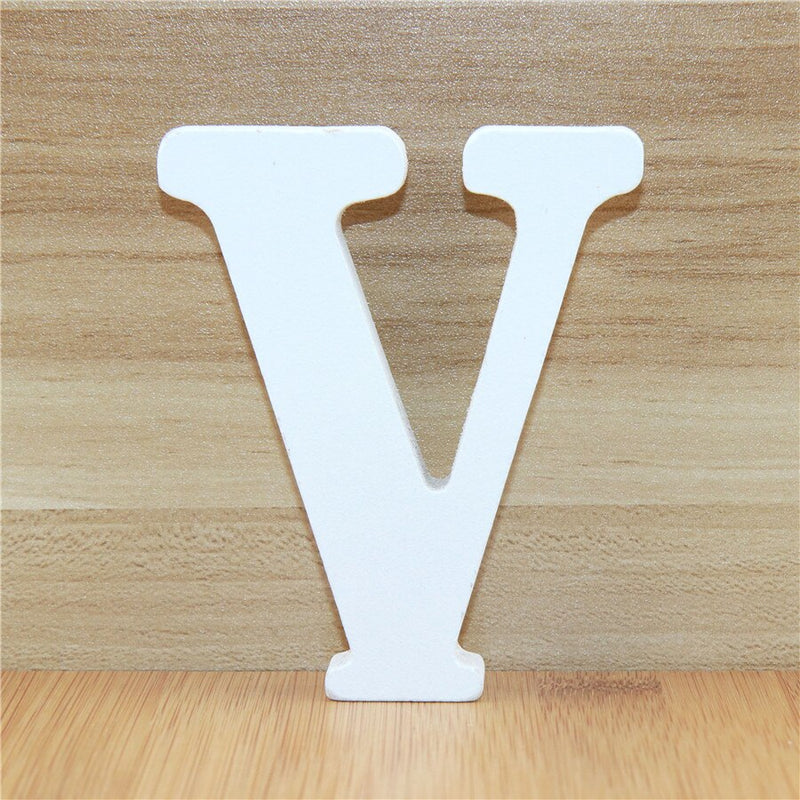 1pc 10CM Wood Wooden Letters White Alphabet Wedding Birthday Party Diy Home Decorations Personalised Name Design 3.94 Inches