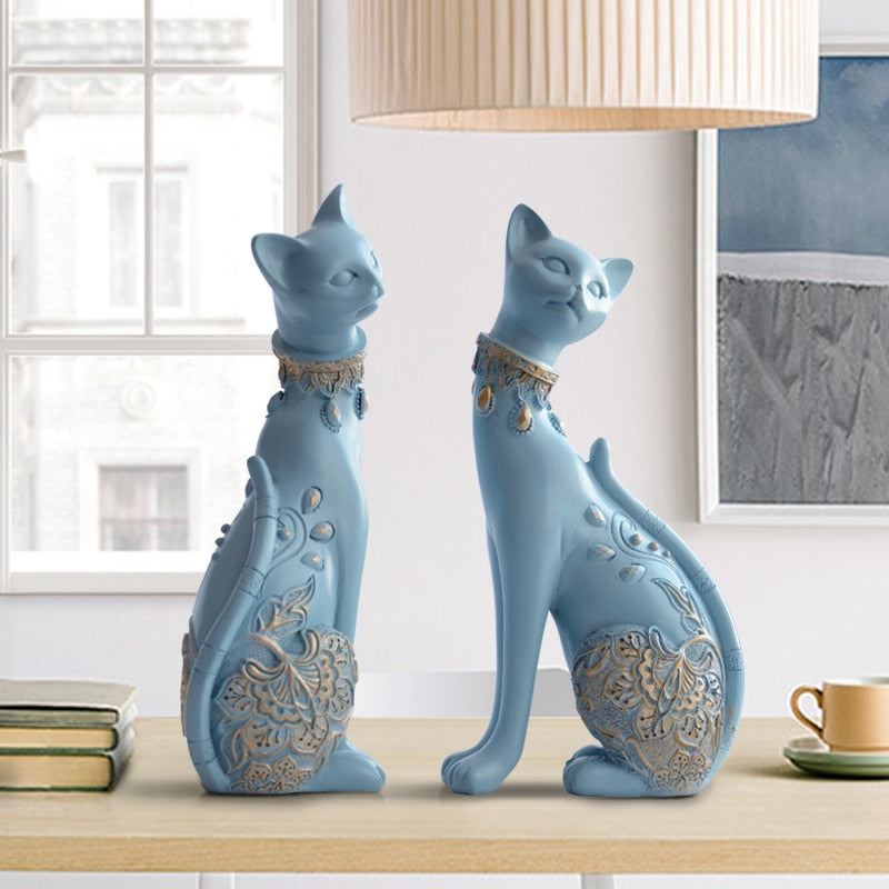 Figurine Decorative Resin Cat statue for home decorations European Creative wedding gift animal Figurine home decor sculpture