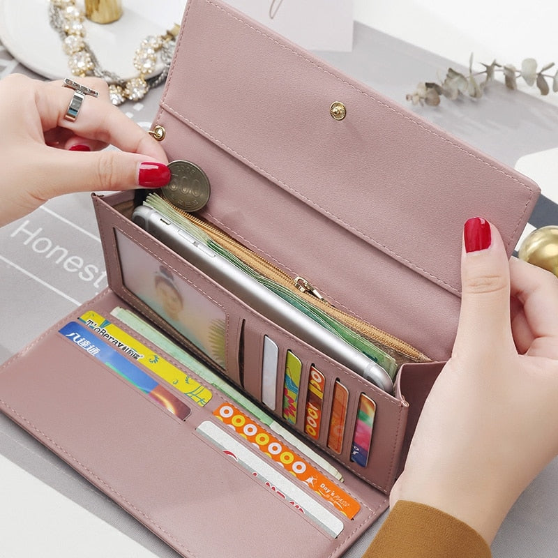 New Fashion Women Wallets Long Style Multi-functional wallet Purse Fresh PU leather Female Clutch Card Holder