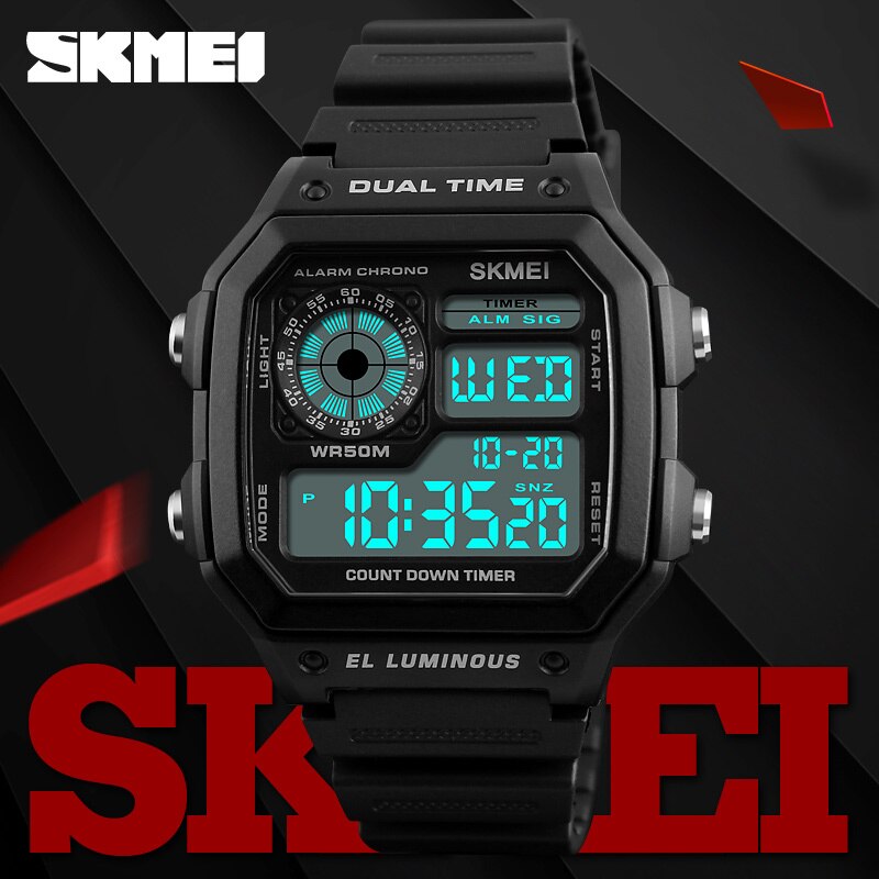 Skmei Famous Outdoor Sports Watches Men Waterproof Countdown Digital Watches Military Wristwatches For Women Man Clock Relogio