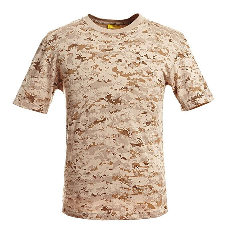 MEGE Military Camouflage Breathable Combat T-Shirt,  Men Summer Cotton T-shirt, Army Camo Camp Tees