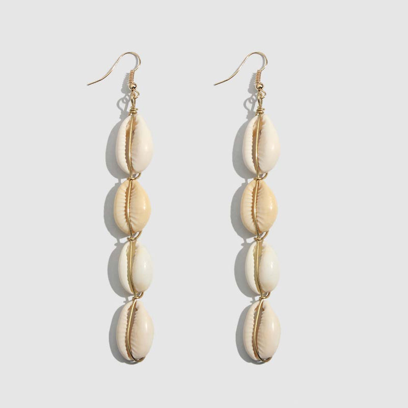 Flatfoosie 2019 Natural Conch Shell Dangle Drop Earrings For Women Bohemian Wedding Gifts Trendy Summer Pendant Earrings Jewelry