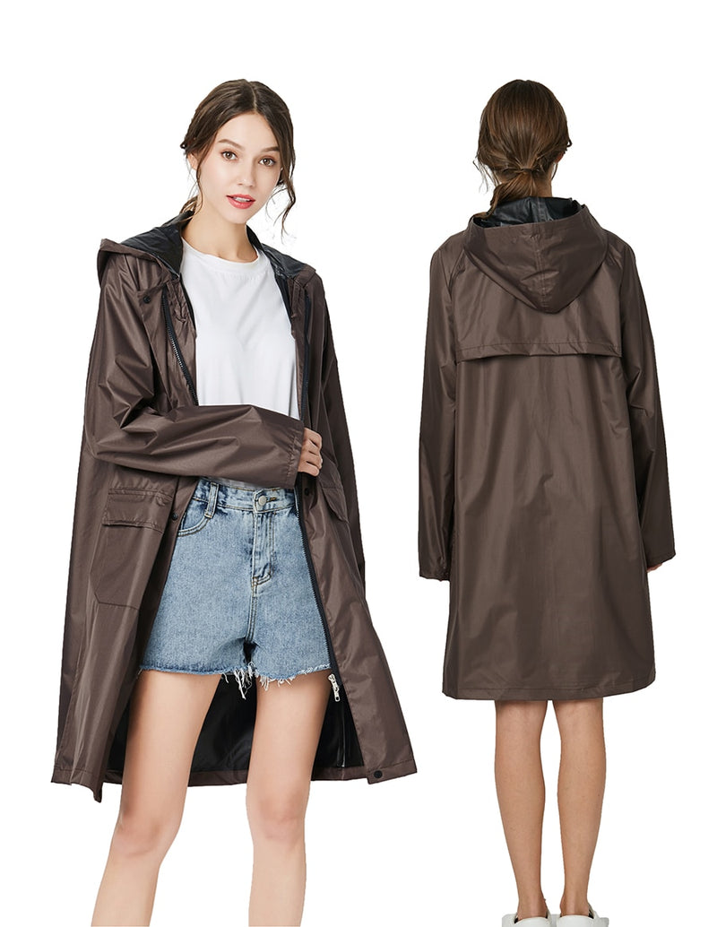 fashion Girl Lady Hooded Raincoat Outdoor Travel Waterproof Riding Cloth Rain coat for Women Poncho Long Rainwear raincoat 