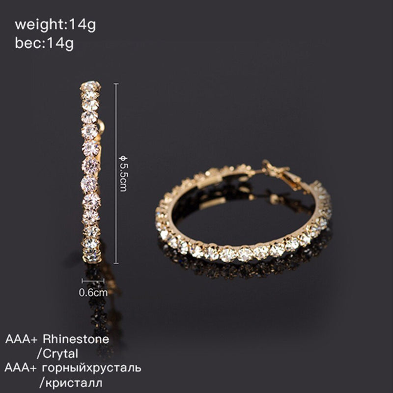 YFJEWE 2018 New Designer Crystal Rhinestone Earrings Women Gold Sliver Hoop Earrings Fashion Jewelry Earrings For Women