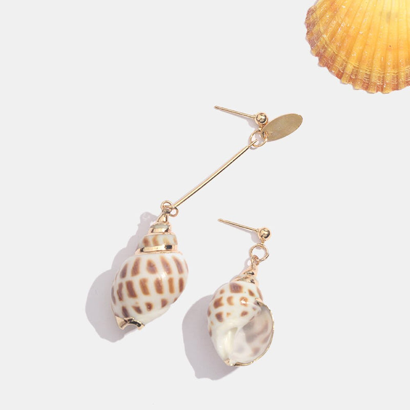 Flatfoosie 2019 Natural Conch Shell Dangle Drop Earrings For Women Bohemian Wedding Gifts Trendy Summer Pendant Earrings Jewelry