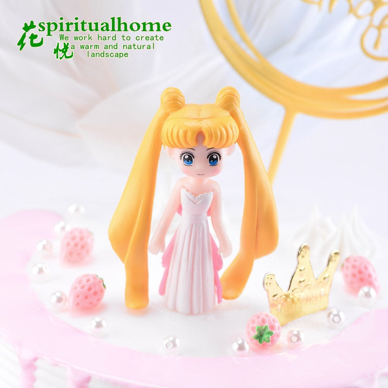 Long Hair beauty figurine DIY teen heart Decoration  cake decoration Fairy Garden Miniatures cartoon kids gifts Home Decor