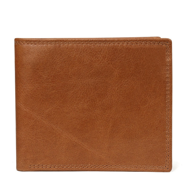 GENODERN Cow Leather Men Wallets with Coin Pocket Vintage Male Purse RFID Blocking Genuine Leather Men Wallet with Card Holders