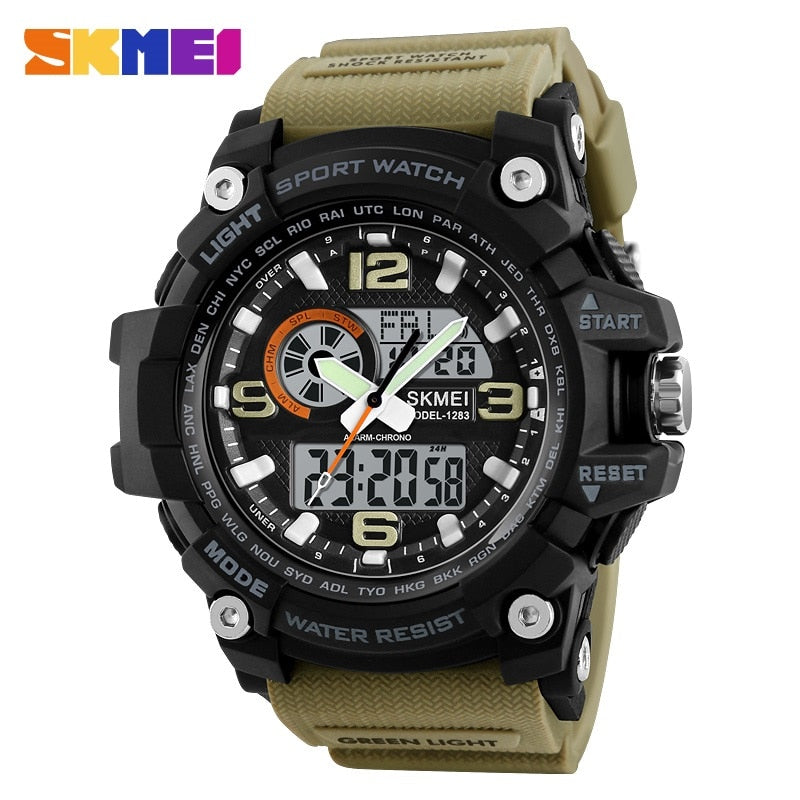 SKMEI New S Shock Men Sports Watches Big Dial Quartz Digital Watch For Men Luxury Brand LED Military Waterproof Men Wristwatches