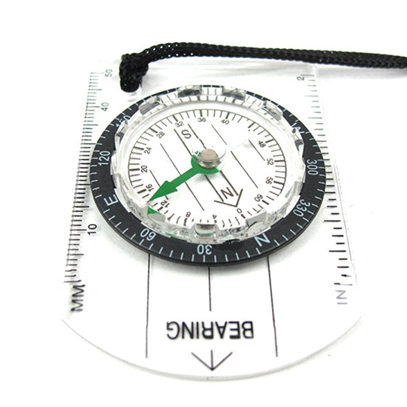 Outdoor Camping Hiking Transparent Plastic Compass Compass Proportional Footprint Travel Military Compass Tools travel kits