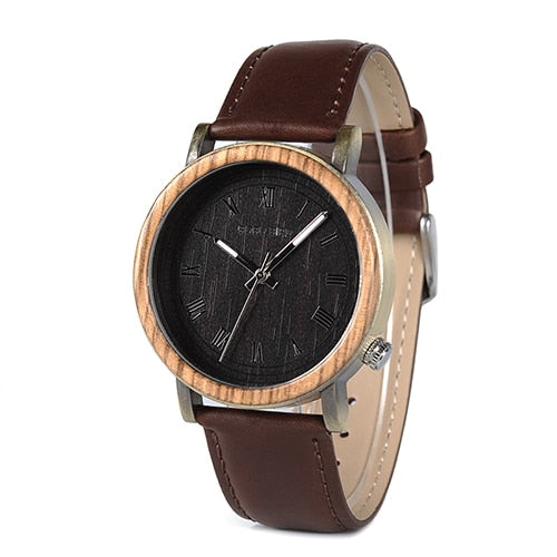 BOBO BIRD Watch Men Wooden Metal Quartz Watches Special Design Men's Wristwatches in Wooden Box Timepieces relogio masculino